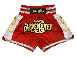 Kanong Muay Thai Shorts : KNS-141-Red Kanong Muay Thai Shorts : KNS-141-Red